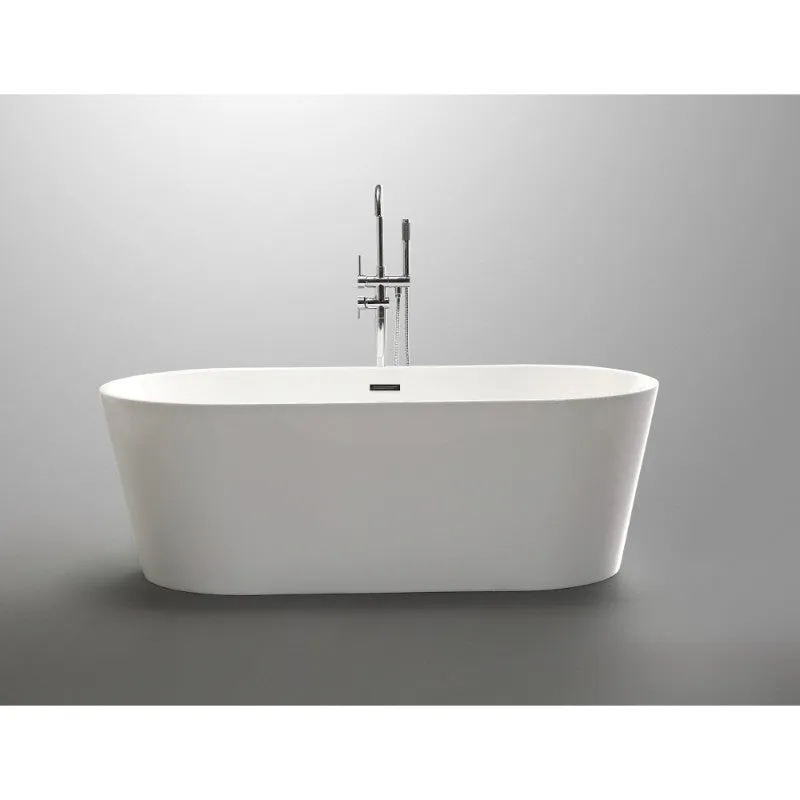 Chand 67.7" Acrylic Freestanding Bathtub in Glossy White