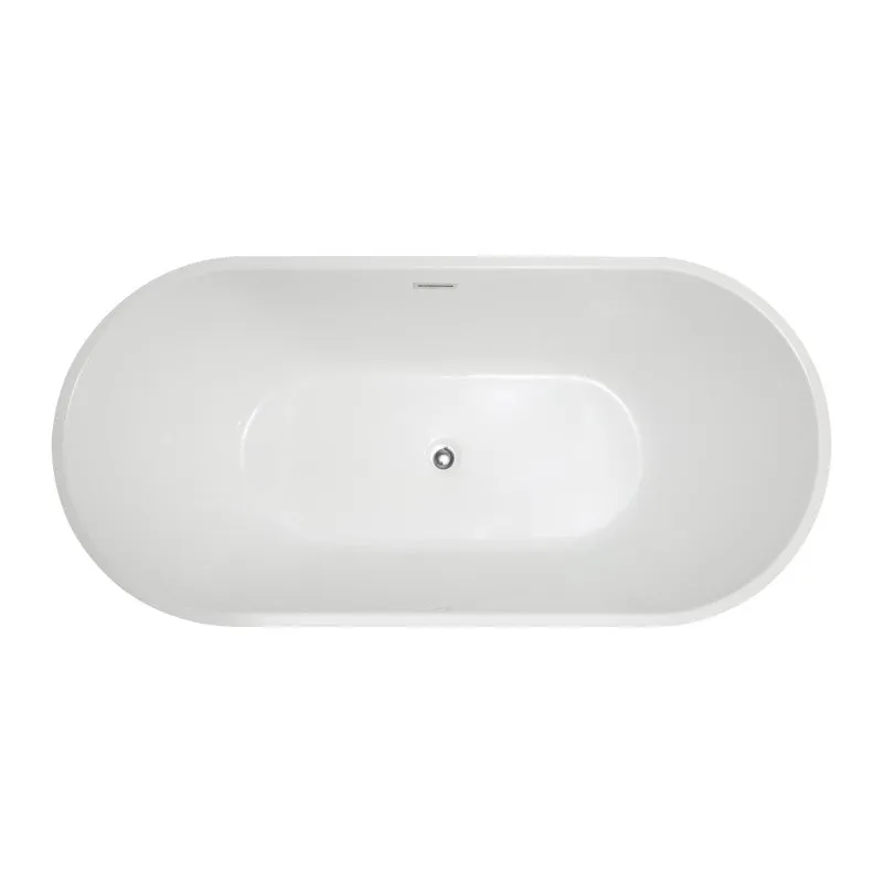 Chand 67.7" Acrylic Freestanding Bathtub in Glossy White