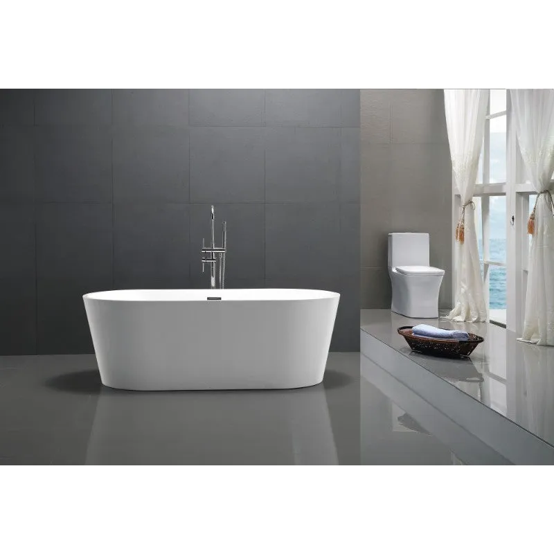 Chand 67.7" Acrylic Freestanding Bathtub in Glossy White