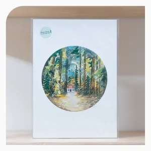 Charis Raine A4 Print - Cabin In The Woods