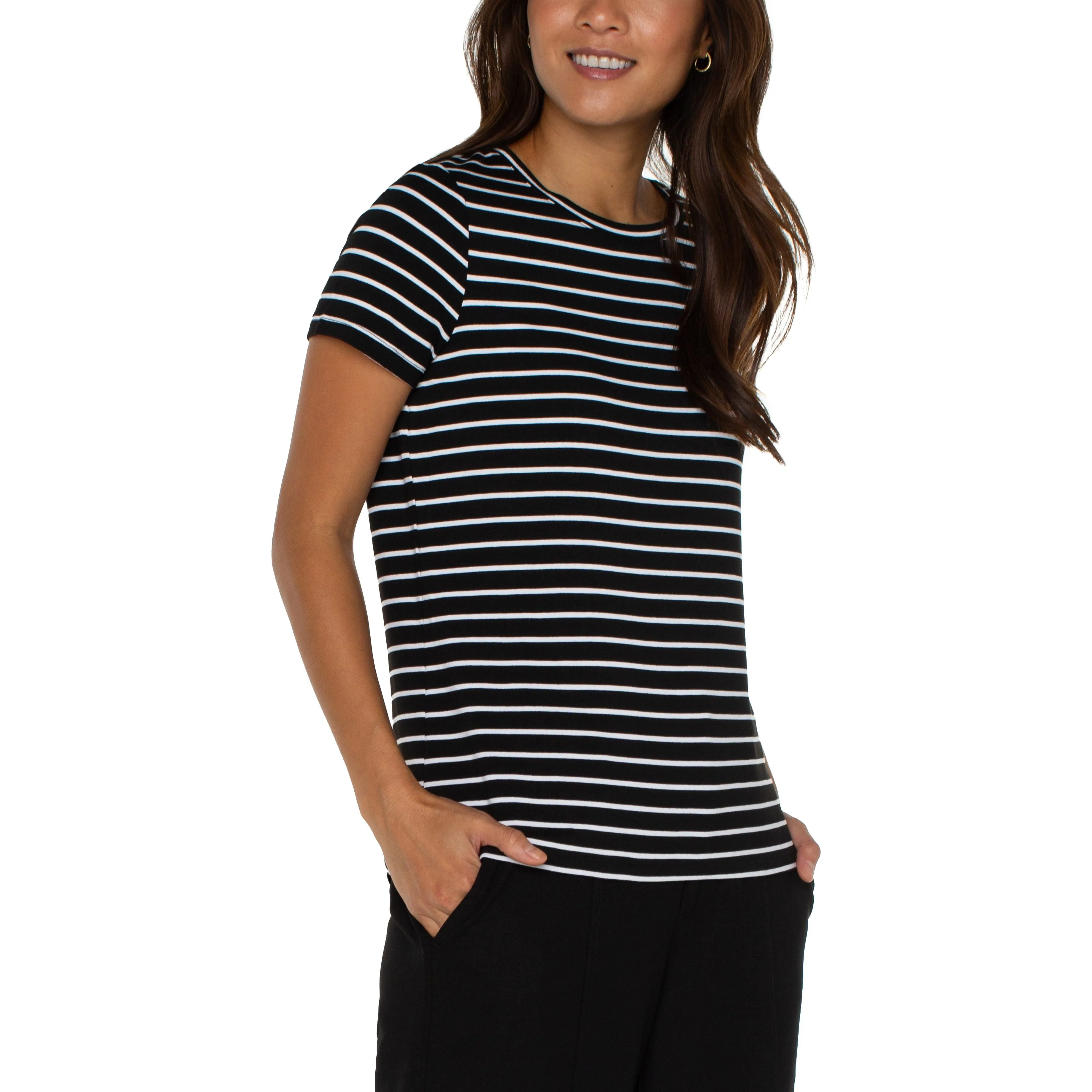 Classic Crew Neck Striped Tee