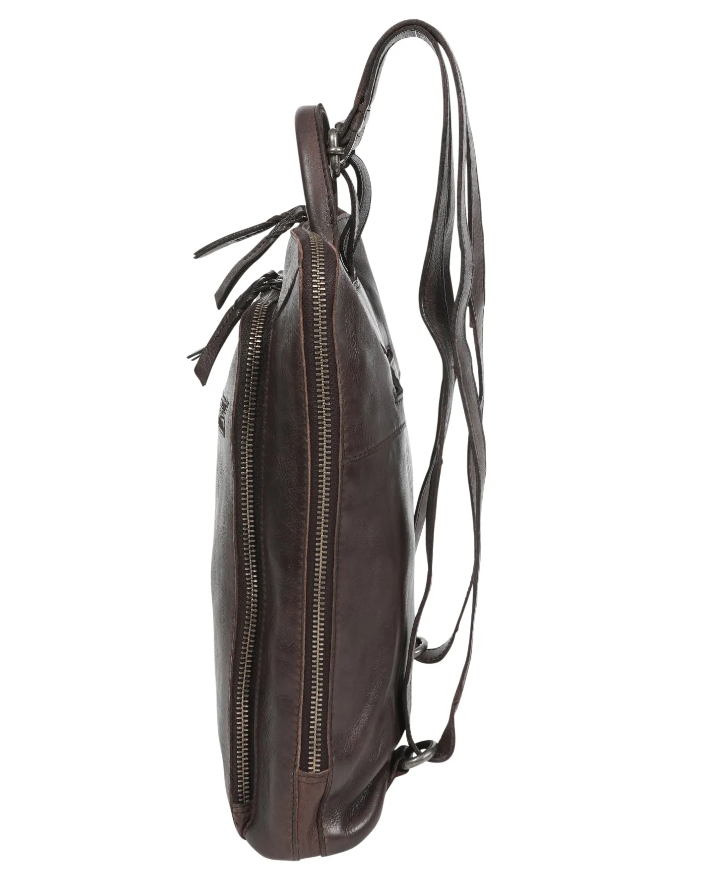 Coffee Leather backpack #7705