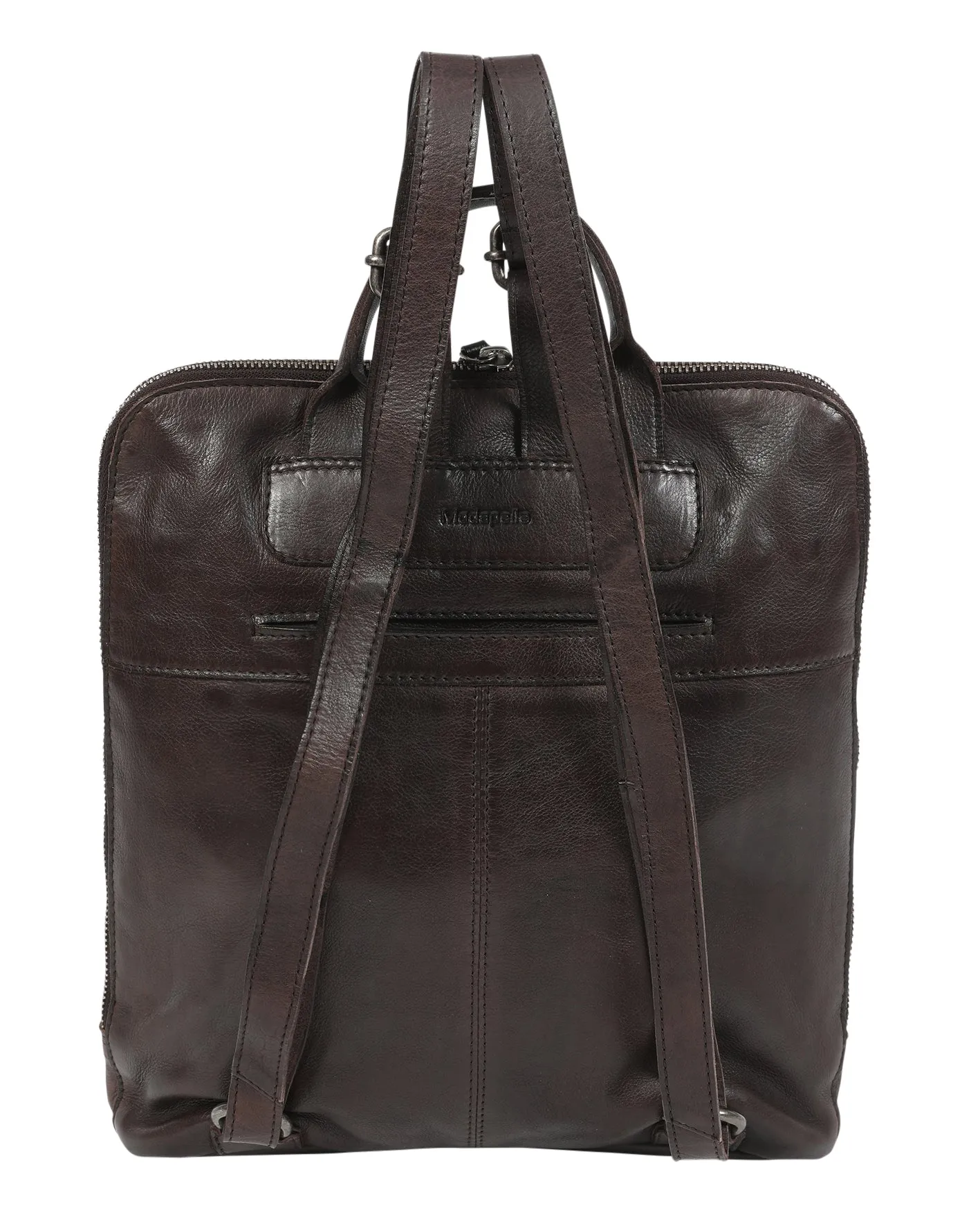 Coffee Leather backpack #7705