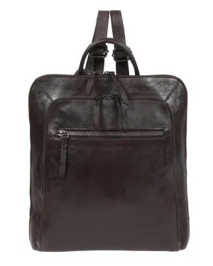 Coffee Leather backpack #7705