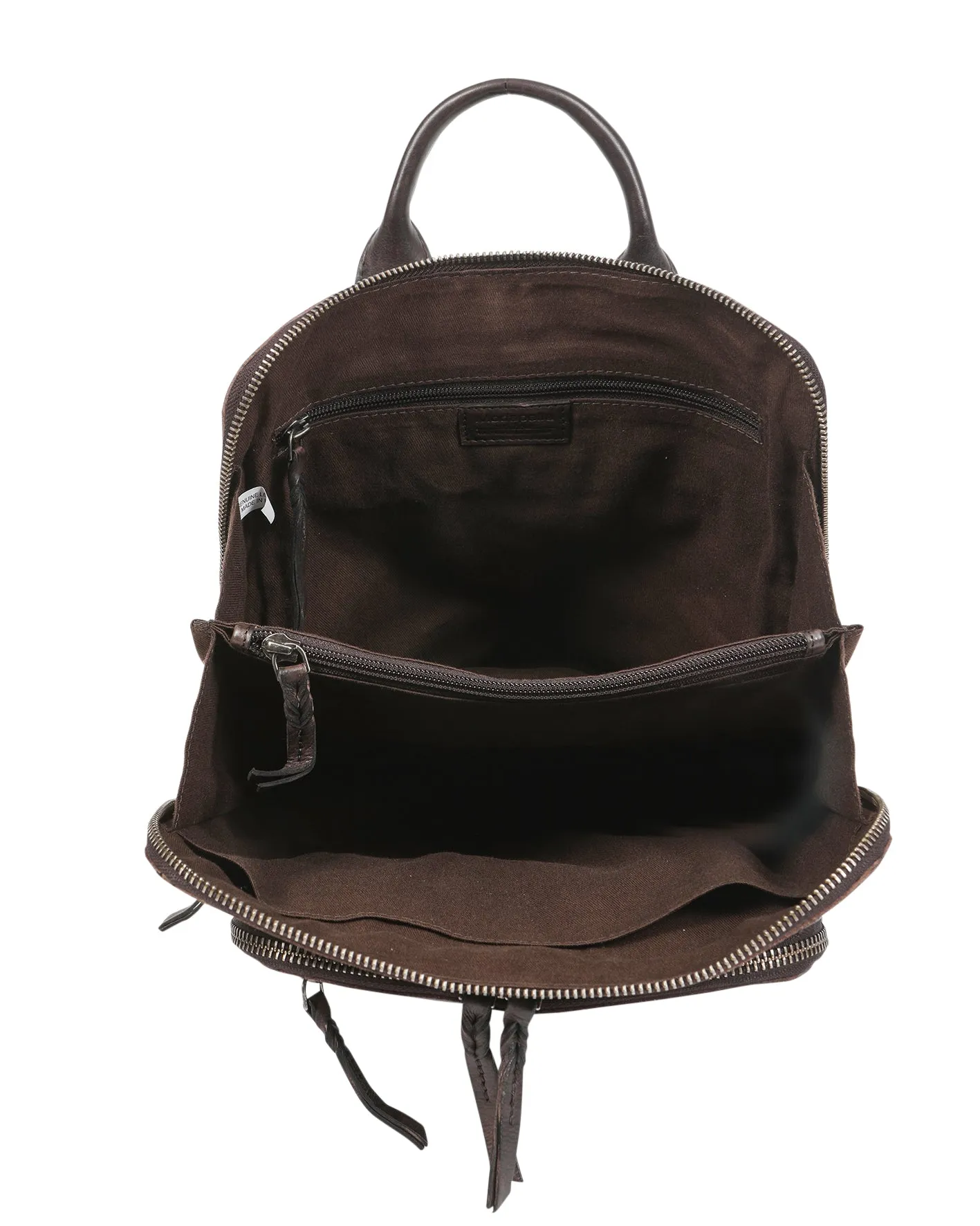 Coffee Leather backpack #7705