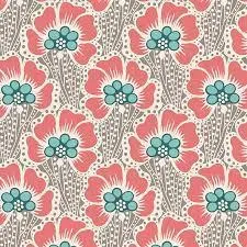 Cotton Beach Ocean Flower Grey Tilda