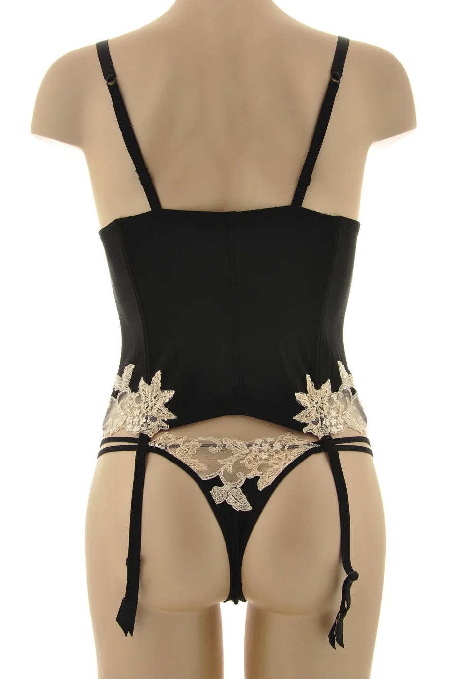 COTTON CLUB SATIN White Lace Thong