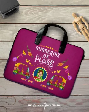 Creative Laptop Sleeve Bag With Subscribe Ok Please