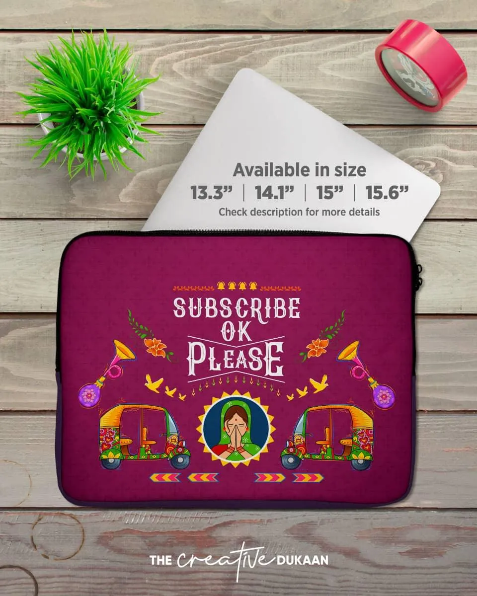 Creative Laptop Sleeve Bag With Subscribe Ok Please
