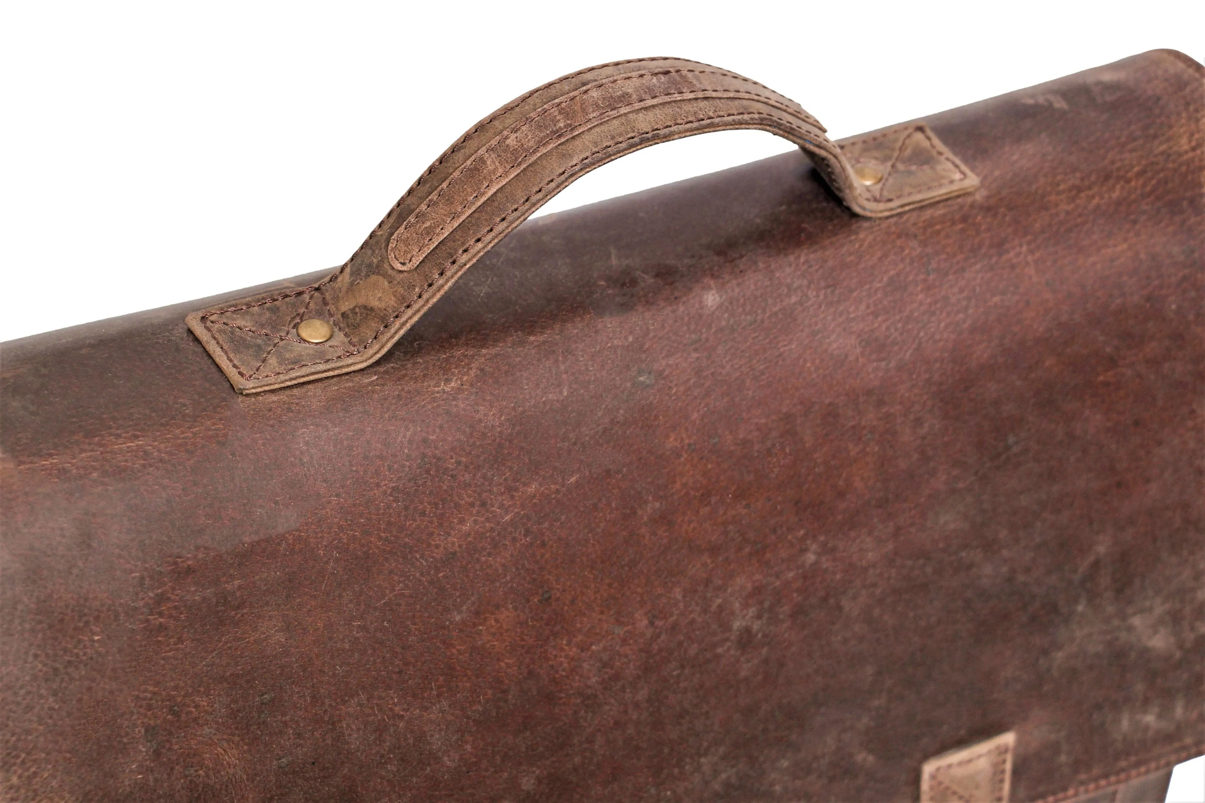 Cree - Distressed leather briefcase