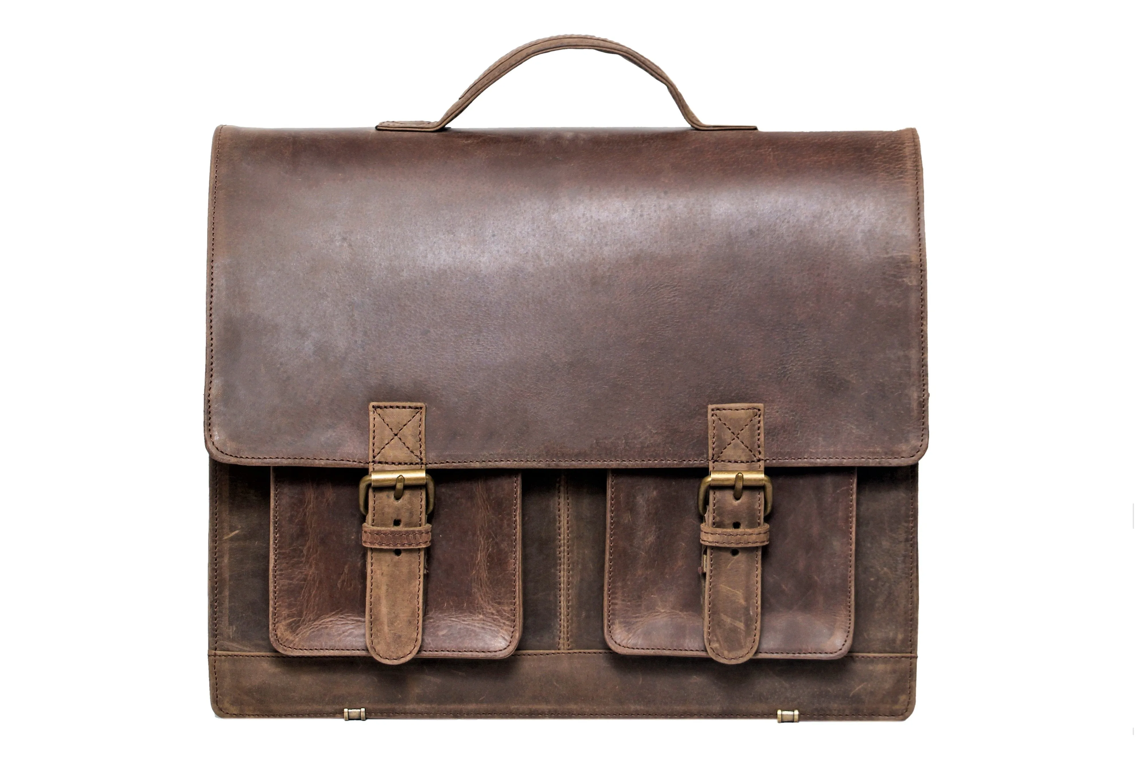 Cree - Distressed leather briefcase