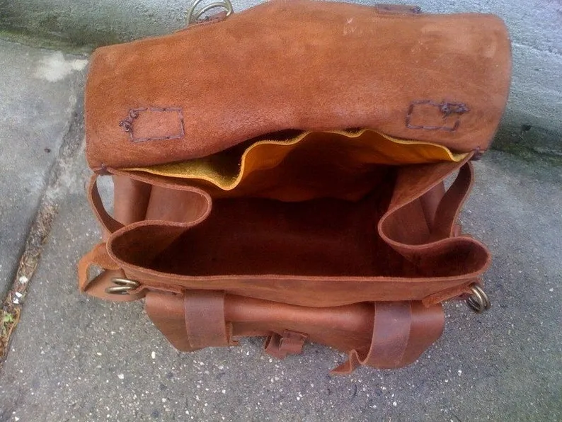 Custom Handmade Leather Backpack-Leather Backpack for Weekend Trip