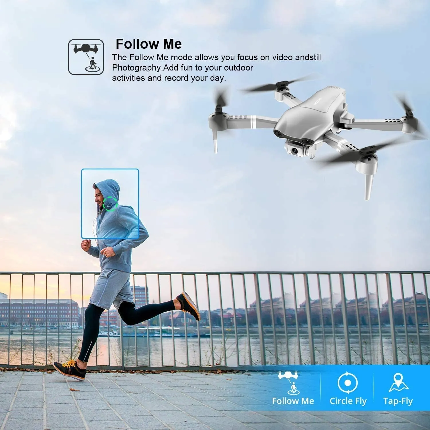 Drone with HD Camera K100 5G WiFi live video FPV 1080P HD Wide Angle Camera Foldable