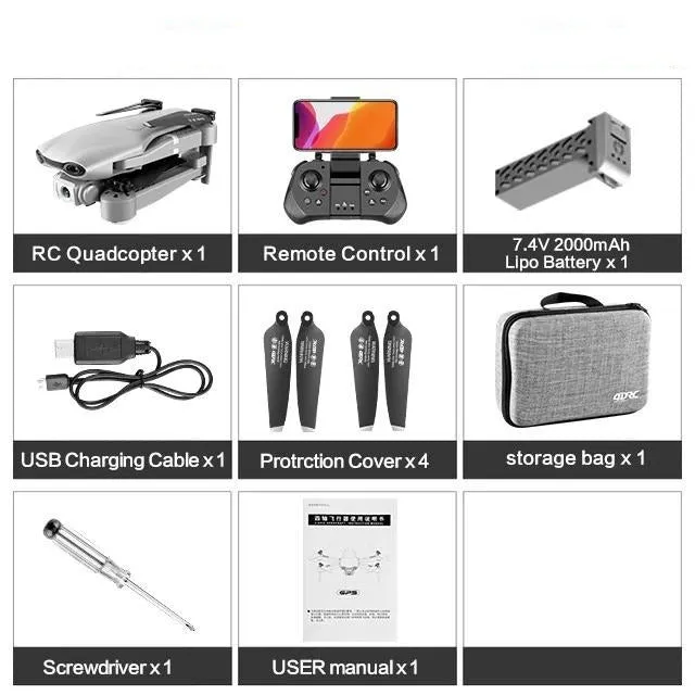 Drone with HD Camera K100 5G WiFi live video FPV 1080P HD Wide Angle Camera Foldable