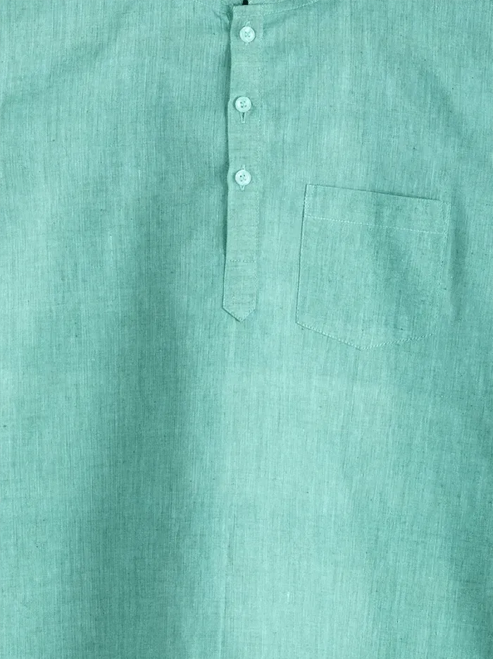 Duel Tone Handwoven Organic Cotton Men Short Kurta