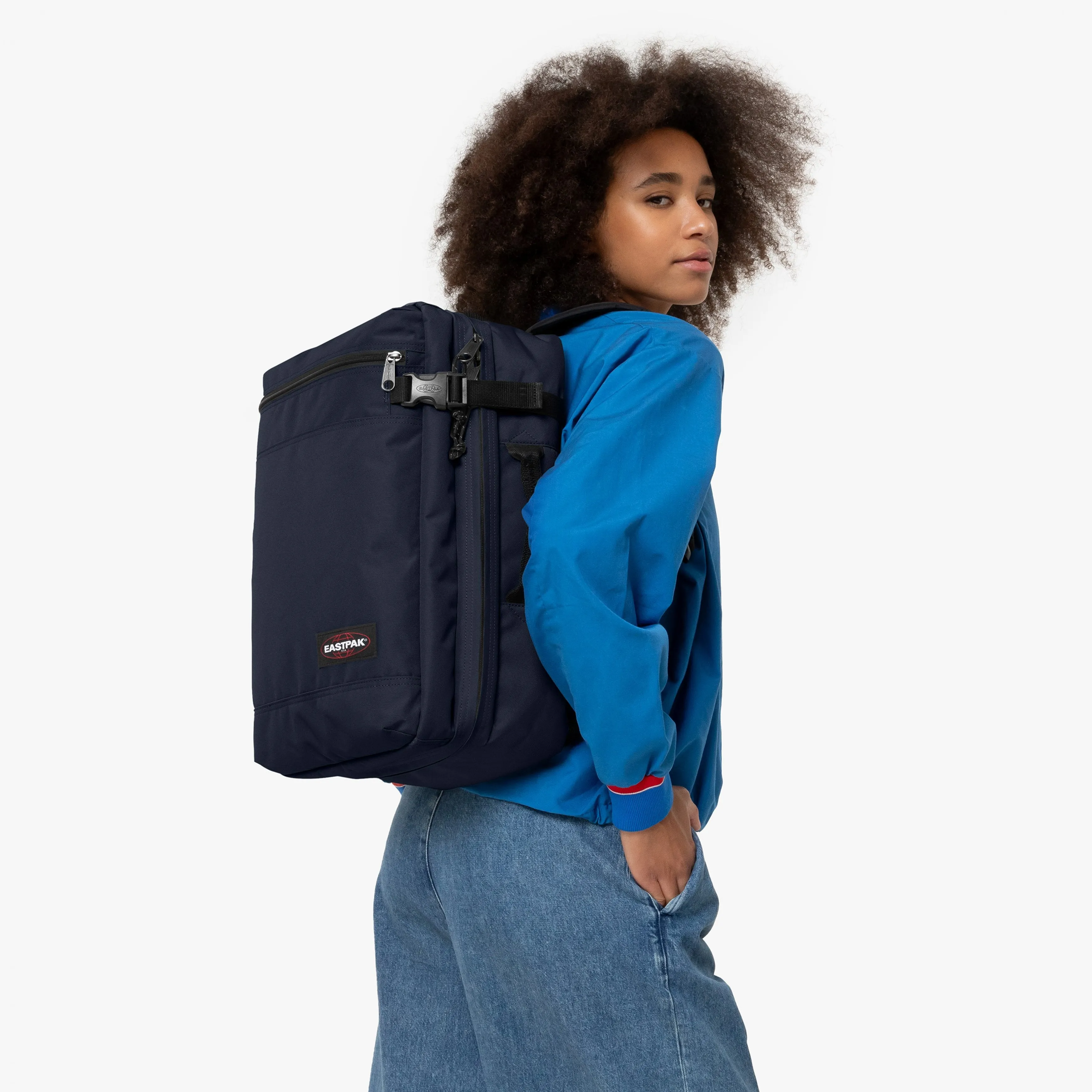 Eastpak Transit'R Pack Ultra Marine Small Duffle Bag Convertible to Backpack - EK0A5BHIL831