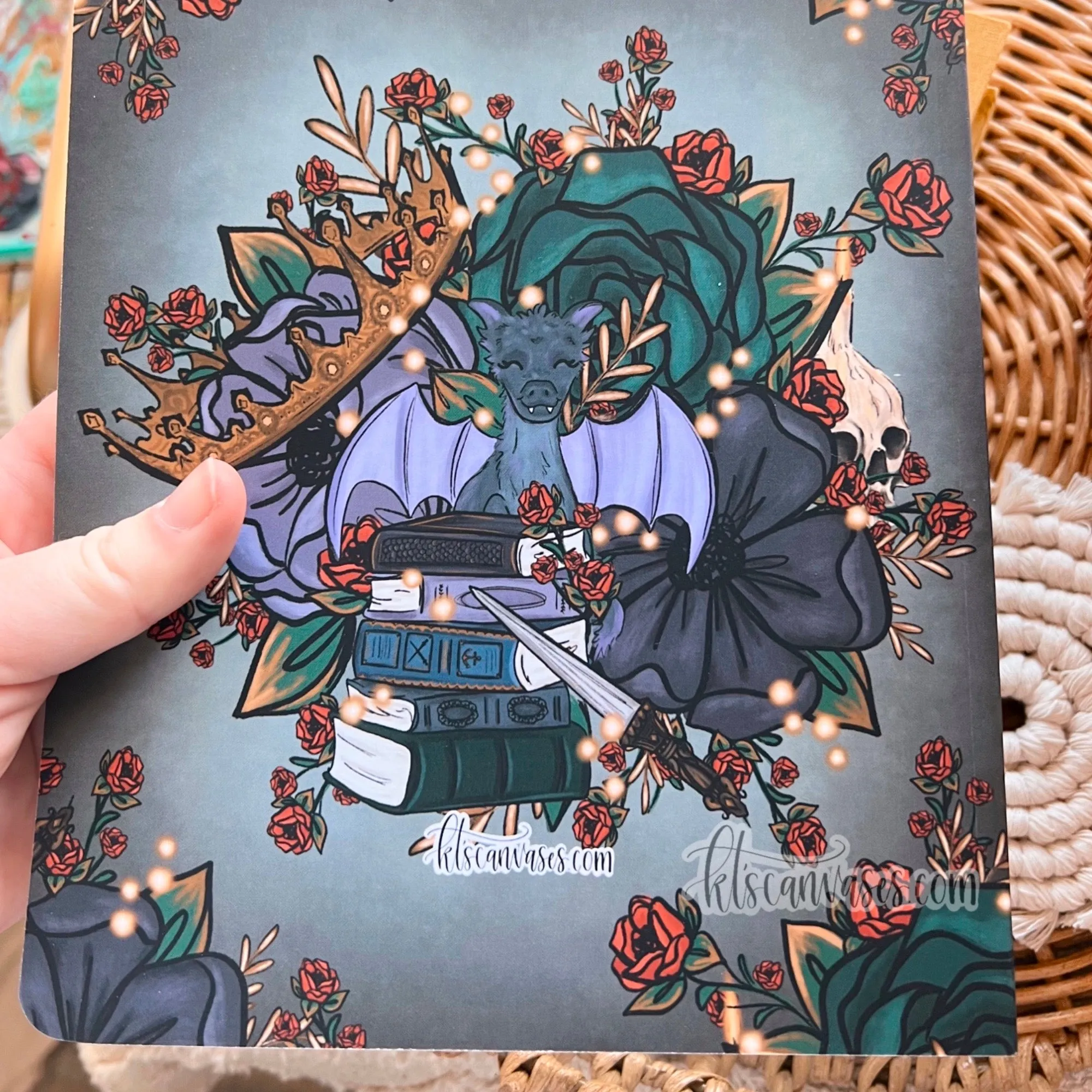 Fantasy Florals DOT GRID Softcover Notebook