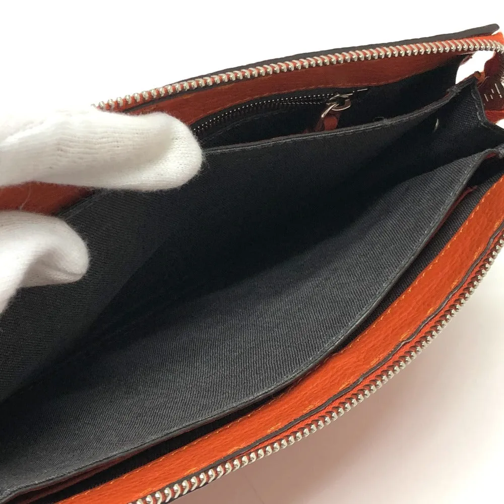 FENDI Clutch bag 7VA350 leather Orange Celeria unisex(Unisex) Used
