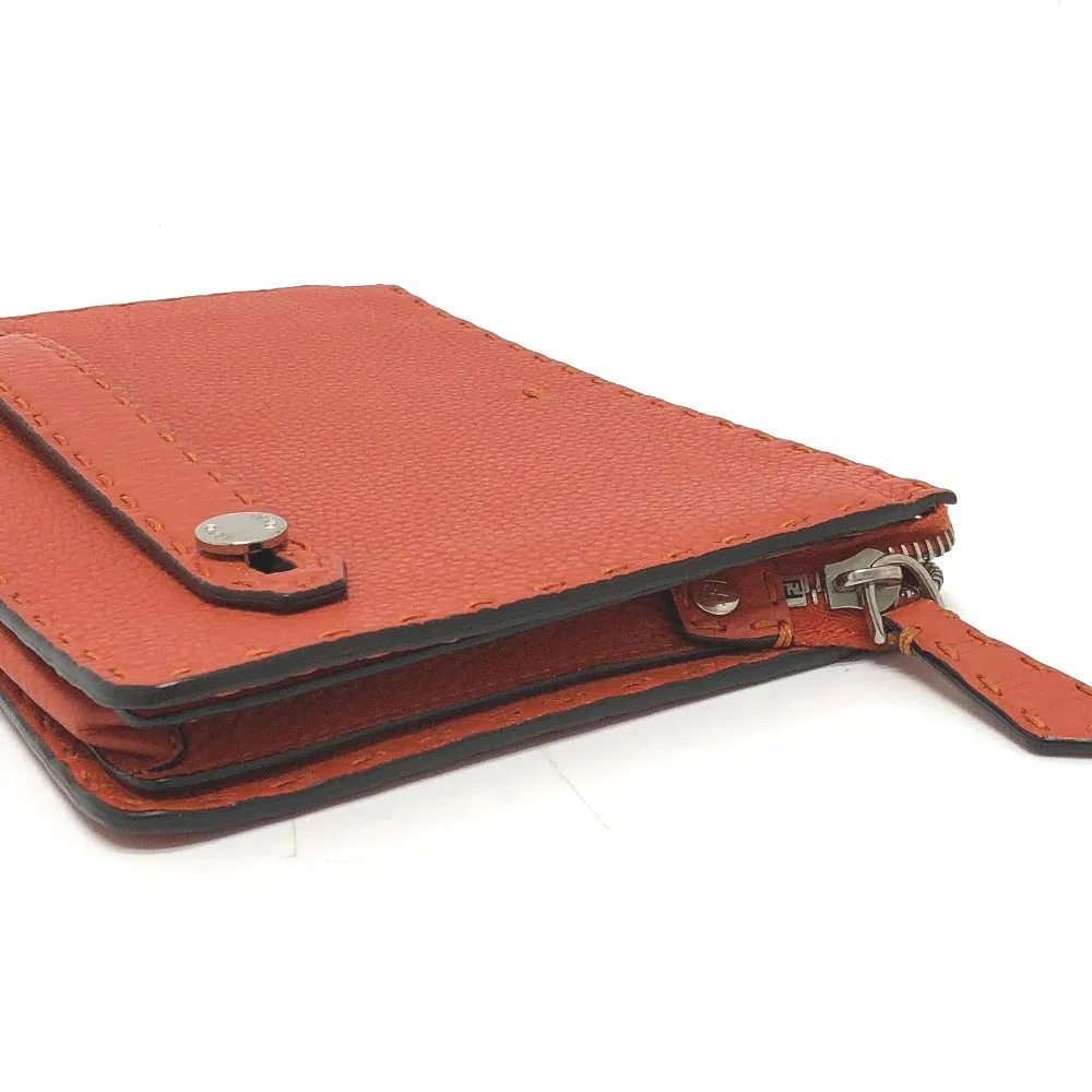 FENDI Clutch bag 7VA350 leather Orange Celeria unisex(Unisex) Used