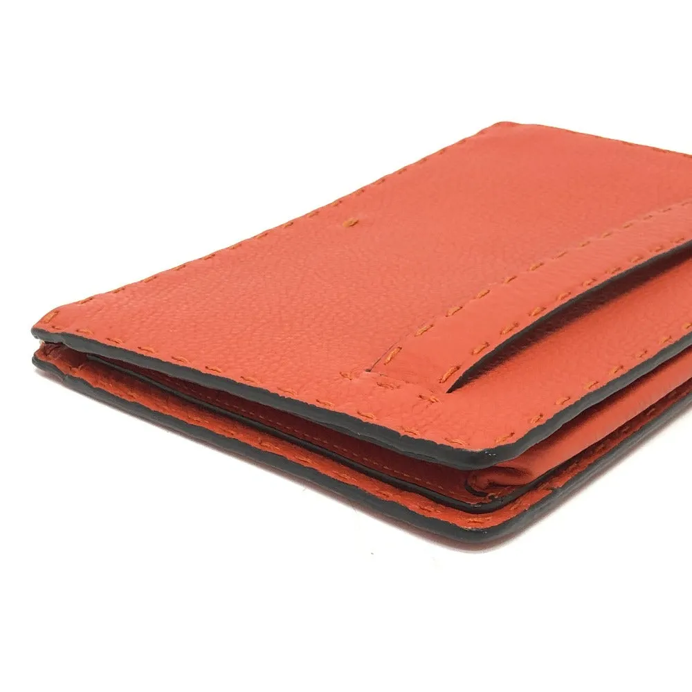 FENDI Clutch bag 7VA350 leather Orange Celeria unisex(Unisex) Used