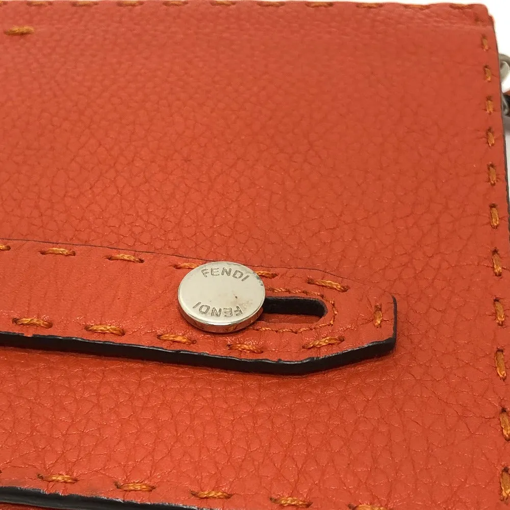 FENDI Clutch bag 7VA350 leather Orange Celeria unisex(Unisex) Used