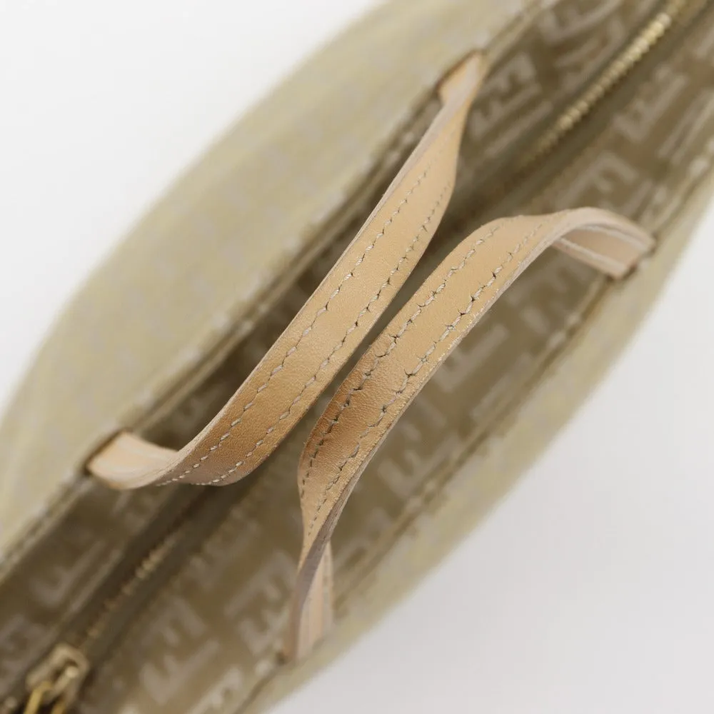FENDI Handbag canvas beige Zucca Women Used