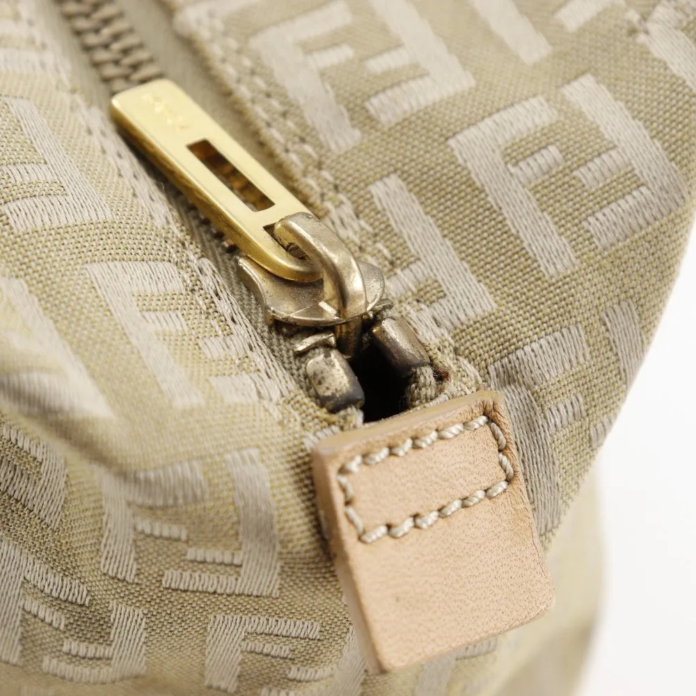 FENDI Handbag canvas beige Zucca Women Used