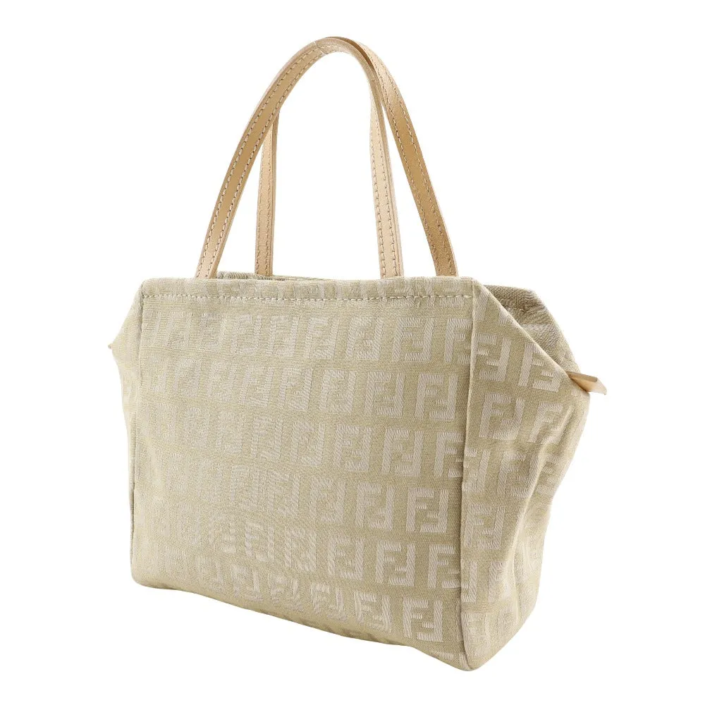 FENDI Handbag canvas beige Zucca Women Used