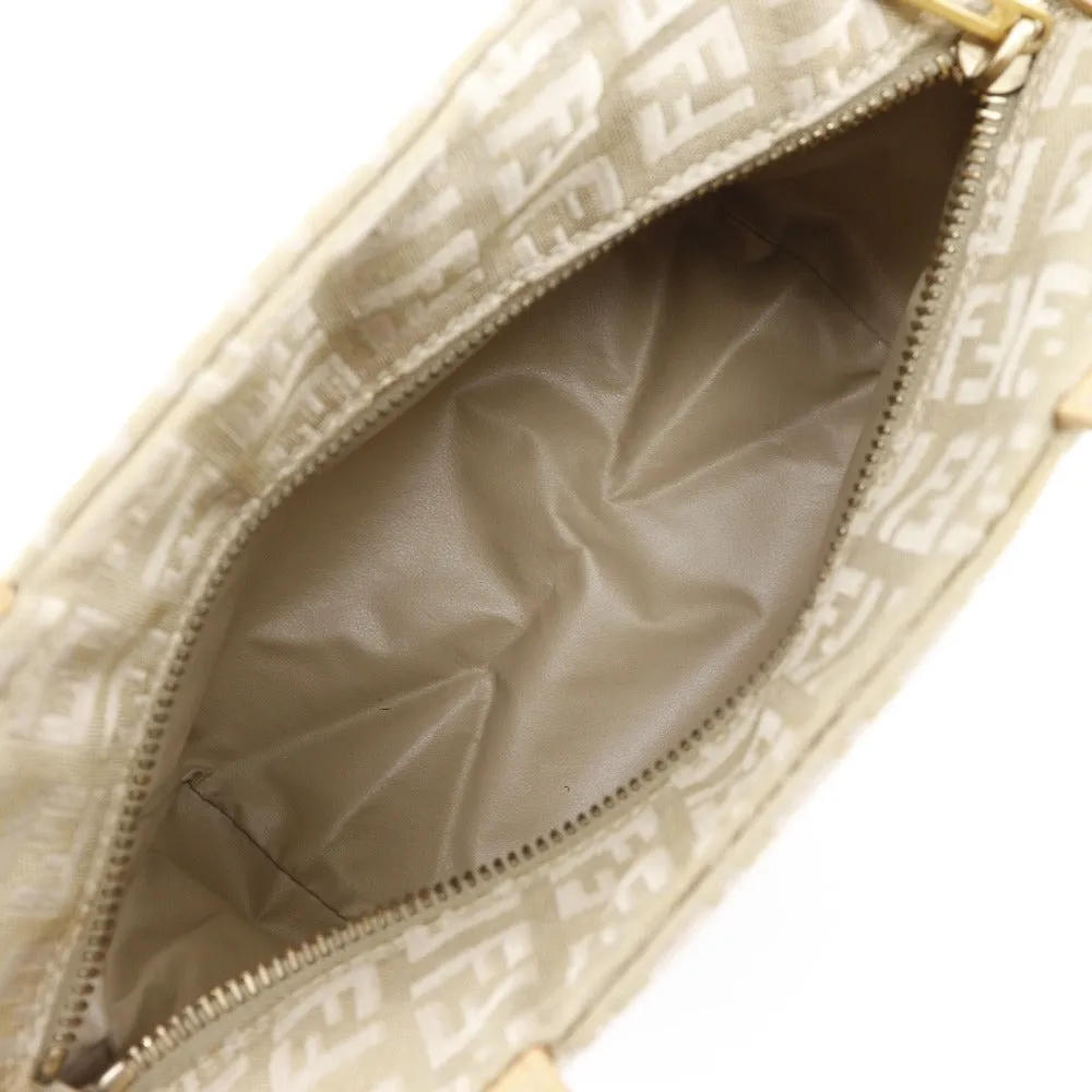 FENDI Handbag canvas beige Zucca Women Used