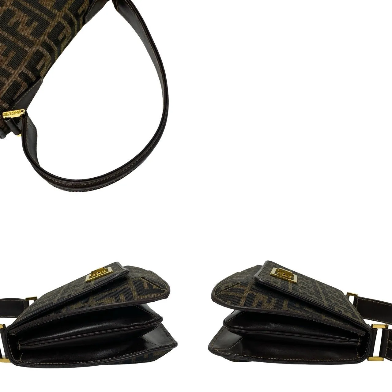 FENDI Handbag leather Brown