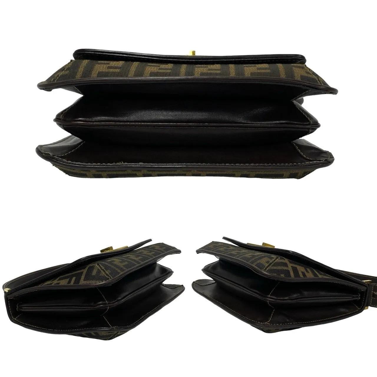 FENDI Handbag leather Brown