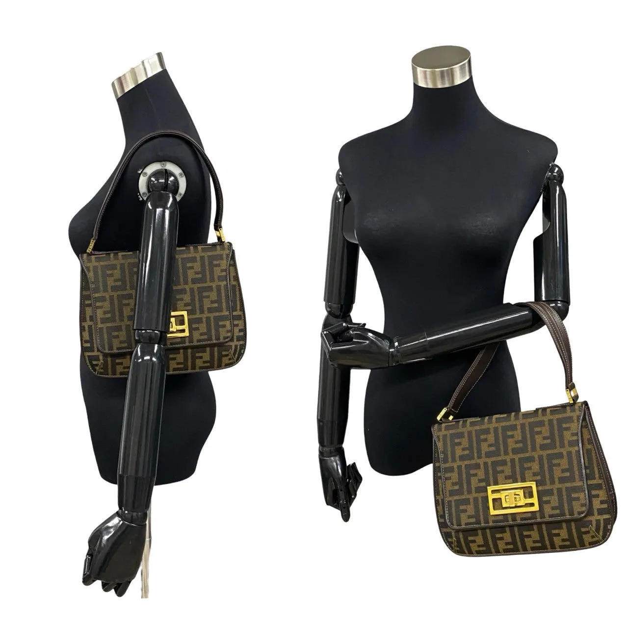FENDI Handbag leather Brown