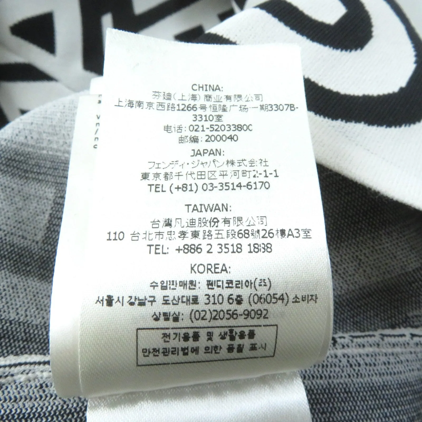 FENDI one piece FZD917 Nylon White black 36