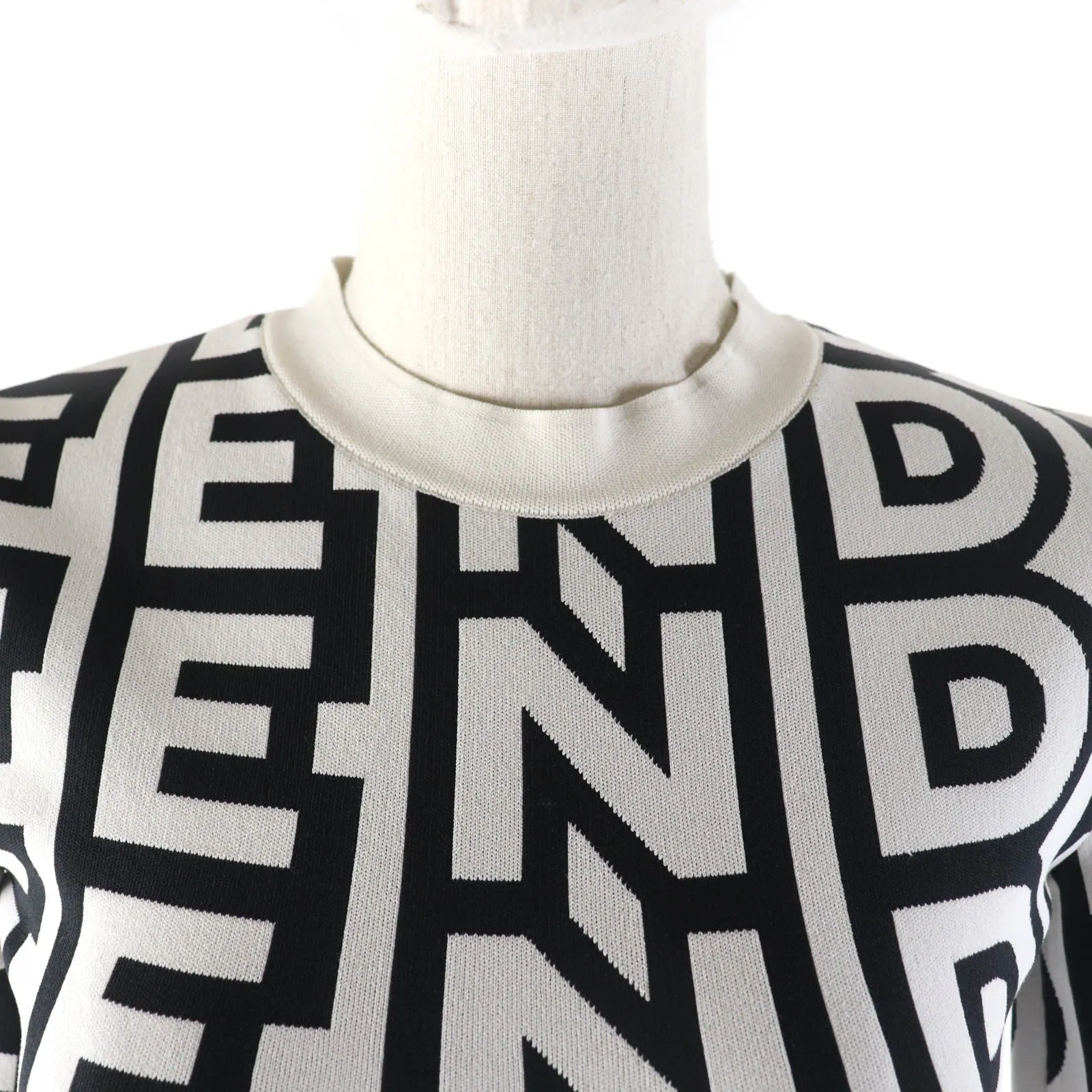 FENDI one piece FZD917 Nylon White black 36