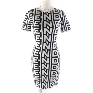 FENDI one piece FZD917 Nylon White black 36