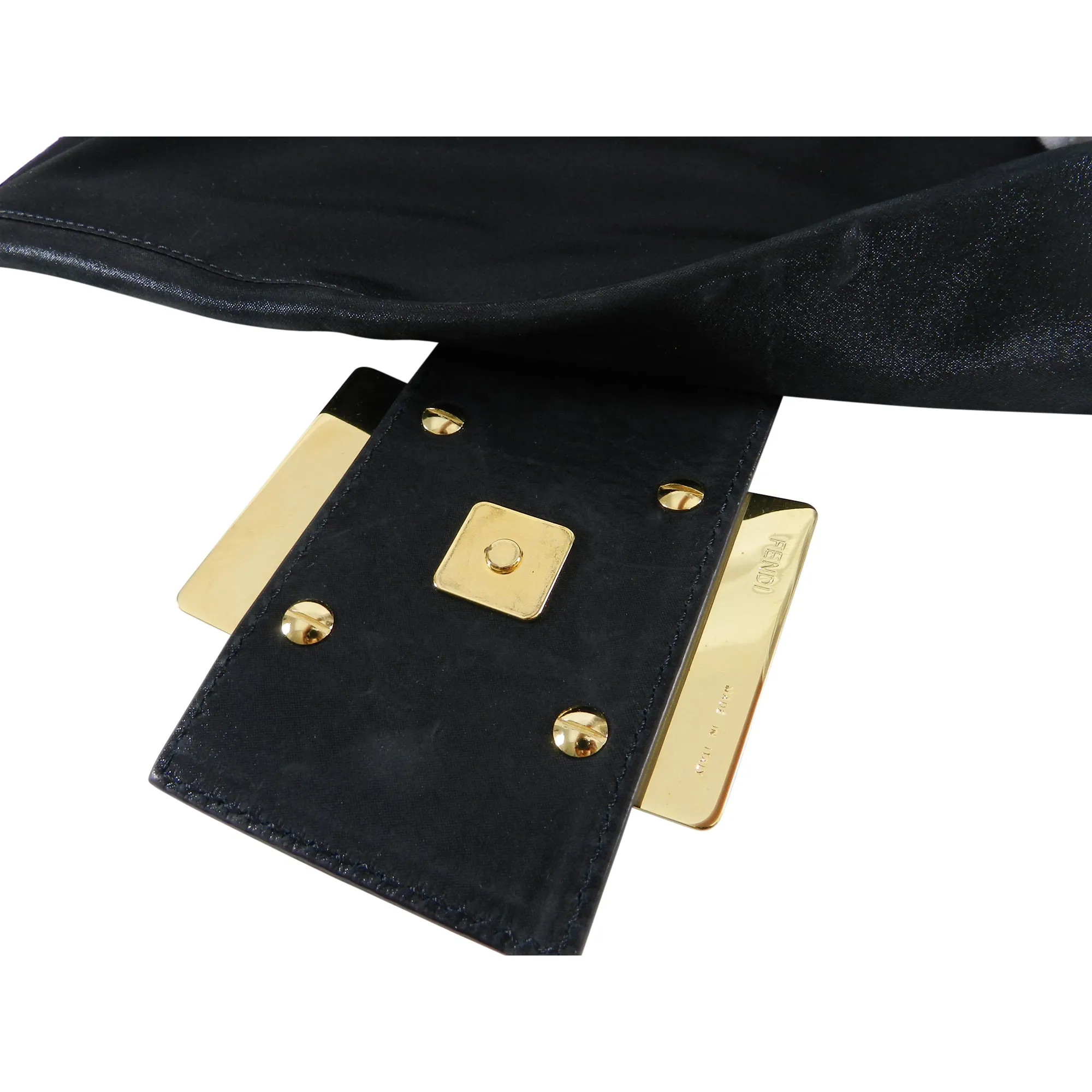 Fendi Suede Big Mamma Shoulder Bag with Tortoise and Resin Clasp