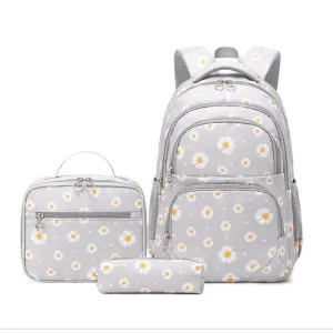Floral Print 3 Pcs/Set School Backpack for Kids/Teen Girls