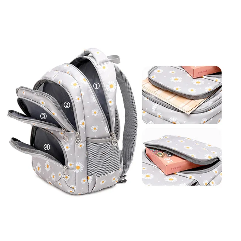 Floral Print 3 Pcs/Set School Backpack for Kids/Teen Girls