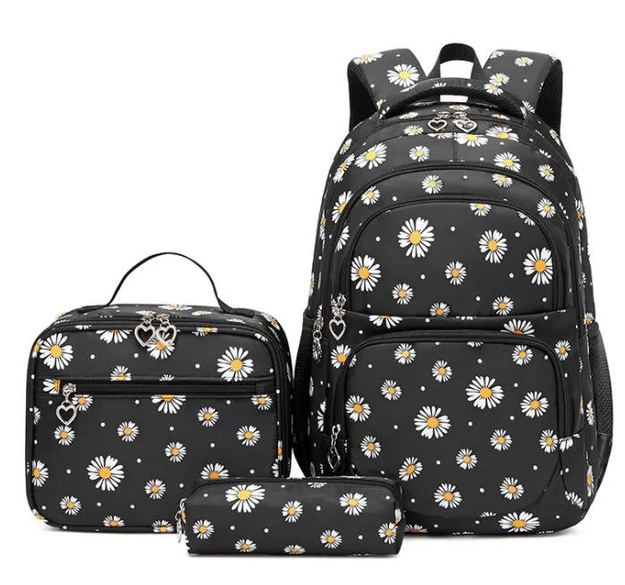 Floral Print 3 Pcs/Set School Backpack for Kids/Teen Girls