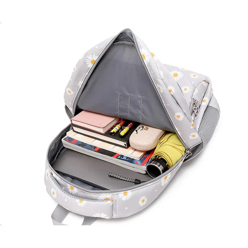 Floral Print 3 Pcs/Set School Backpack for Kids/Teen Girls