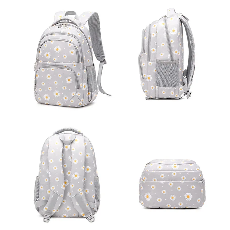 Floral Print 3 Pcs/Set School Backpack for Kids/Teen Girls