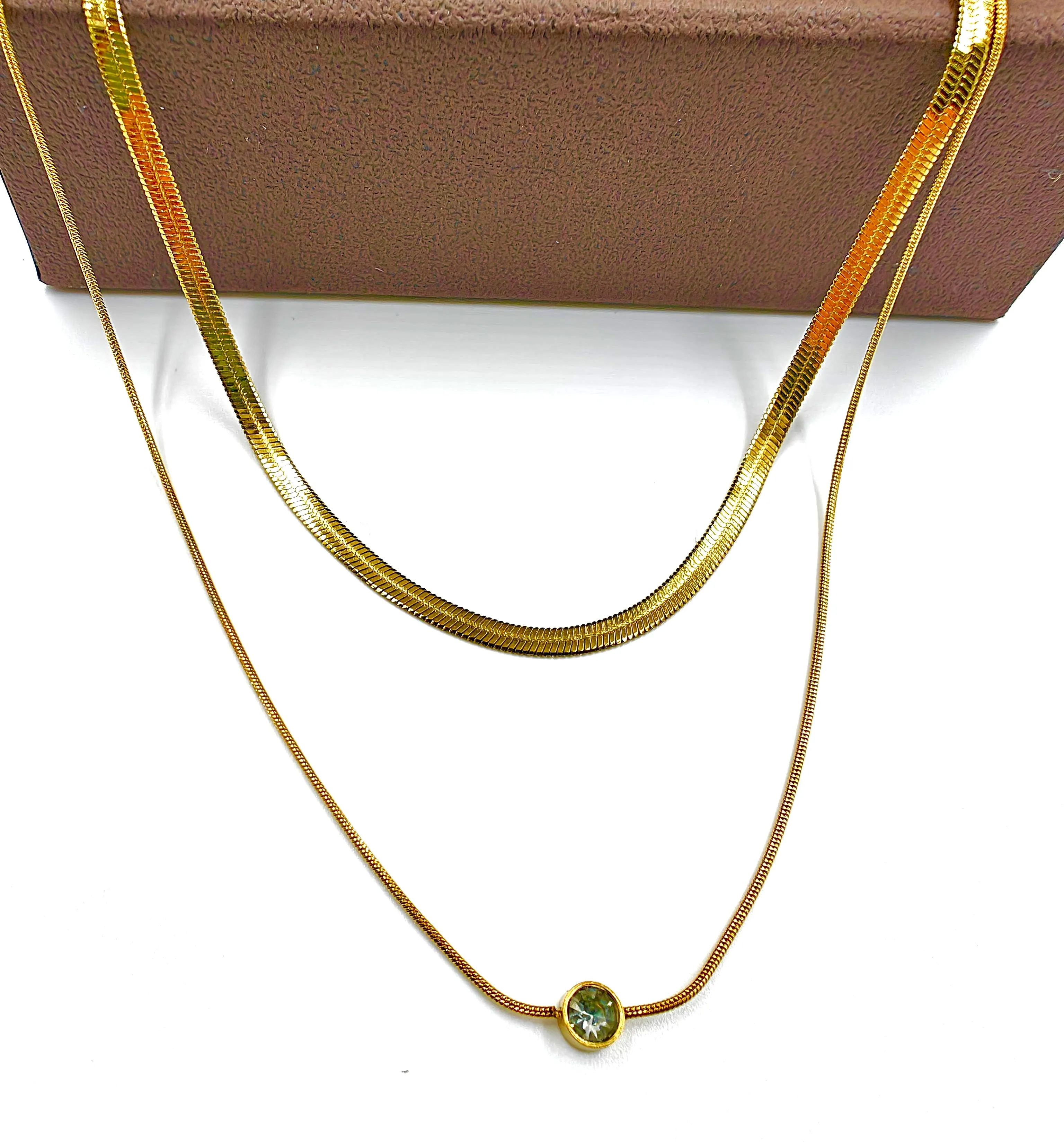 Gold plated Snake chain pendent