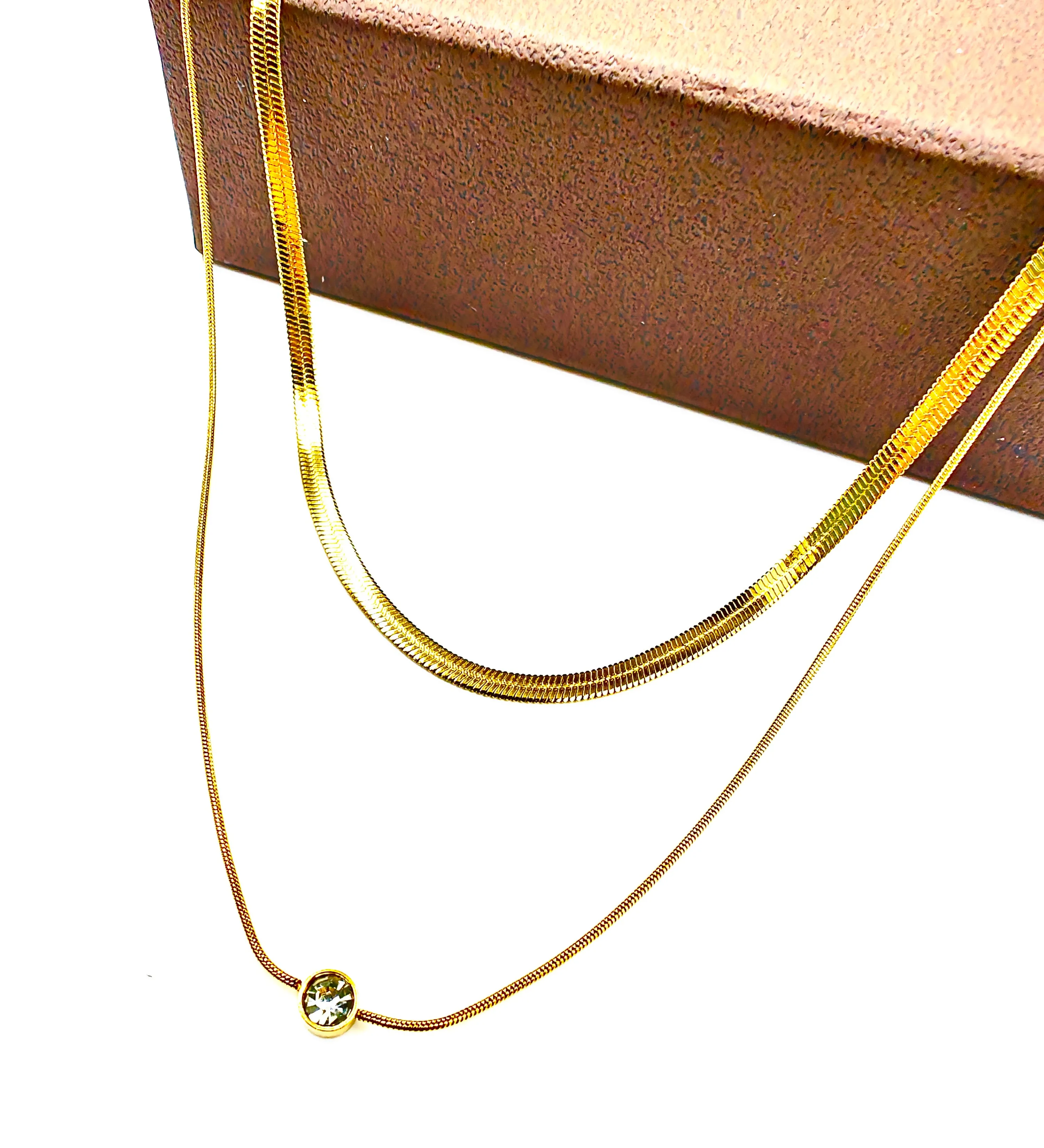 Gold plated Snake chain pendent