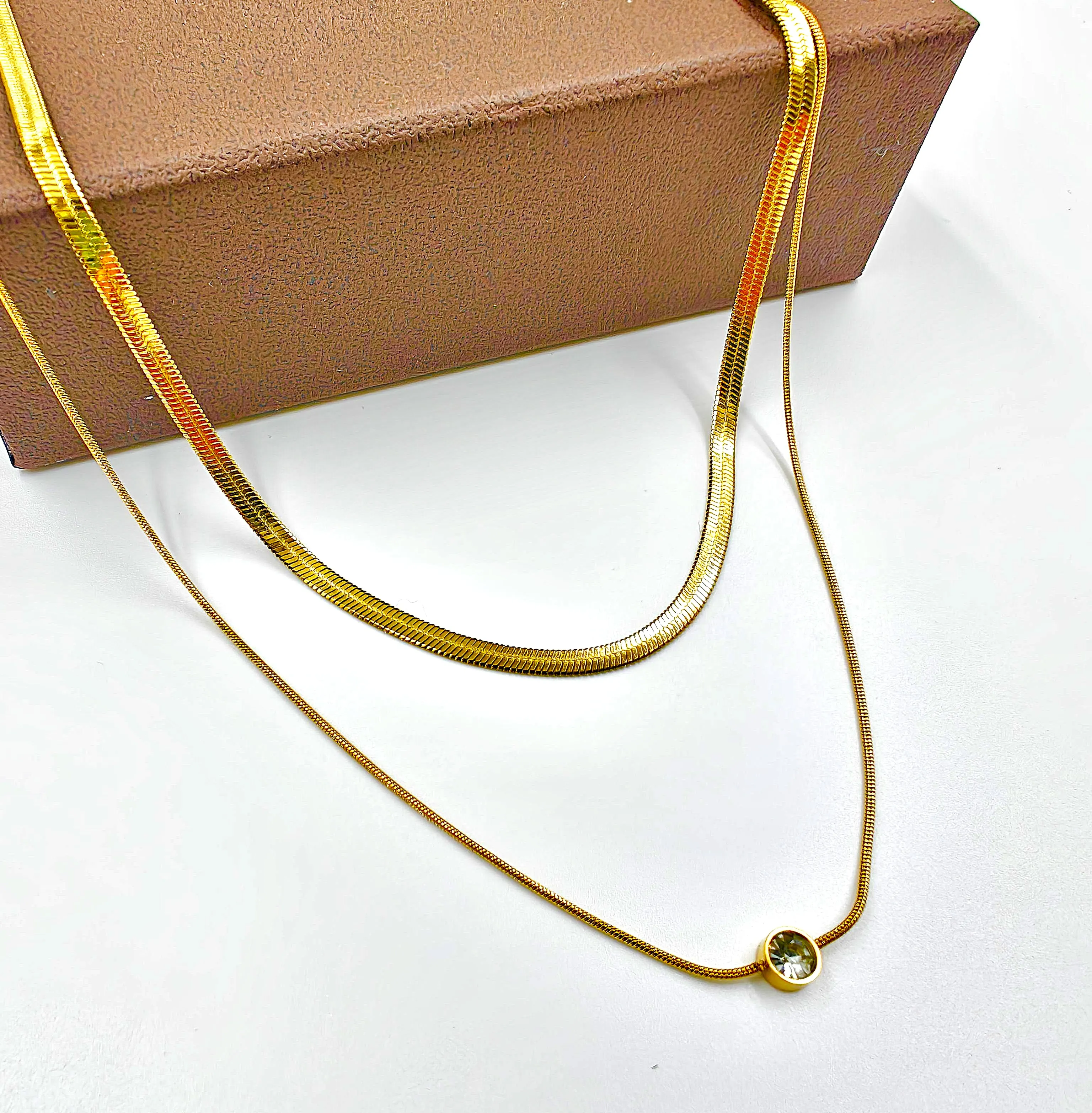 Gold plated Snake chain pendent