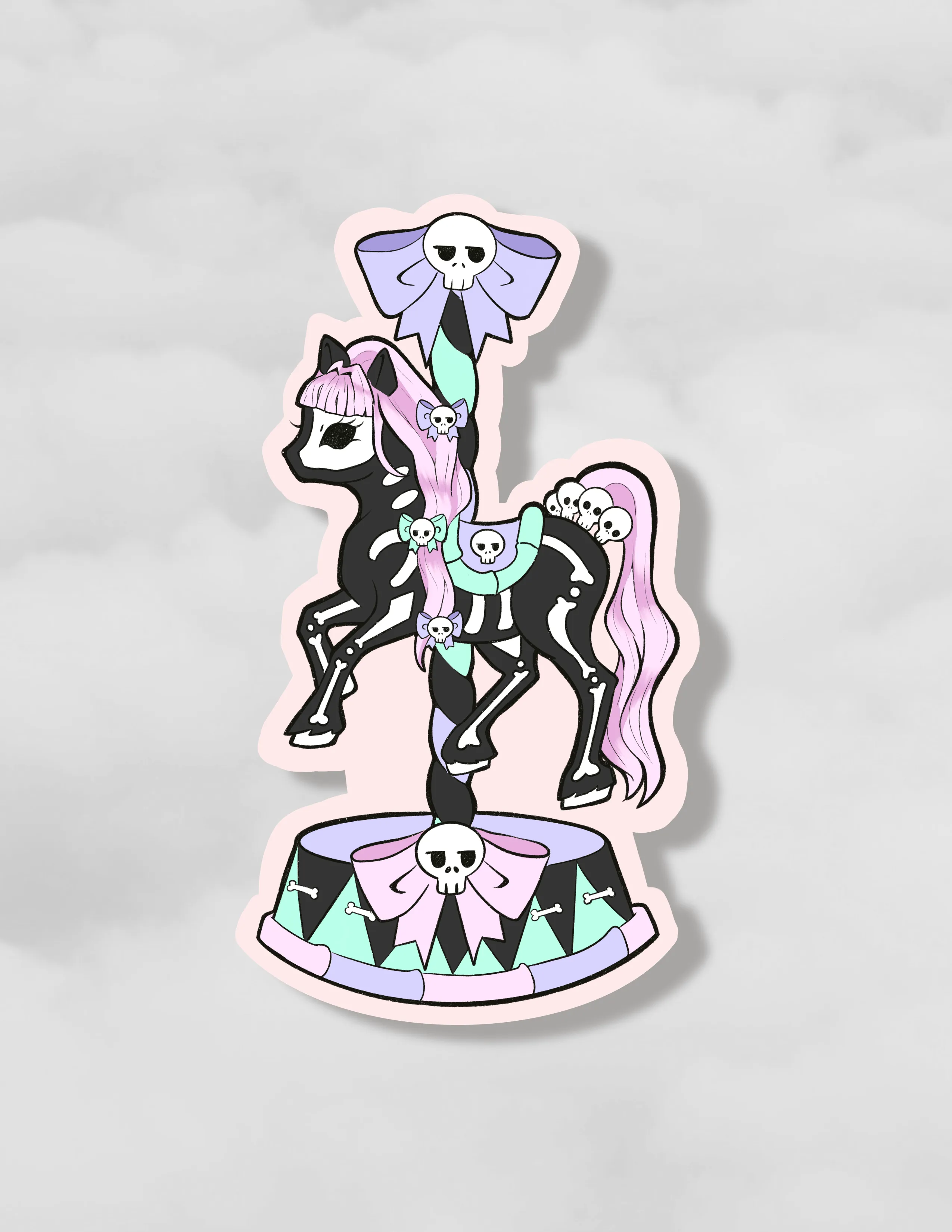 Goth Carousel  holographic vinyl sticker set of 3