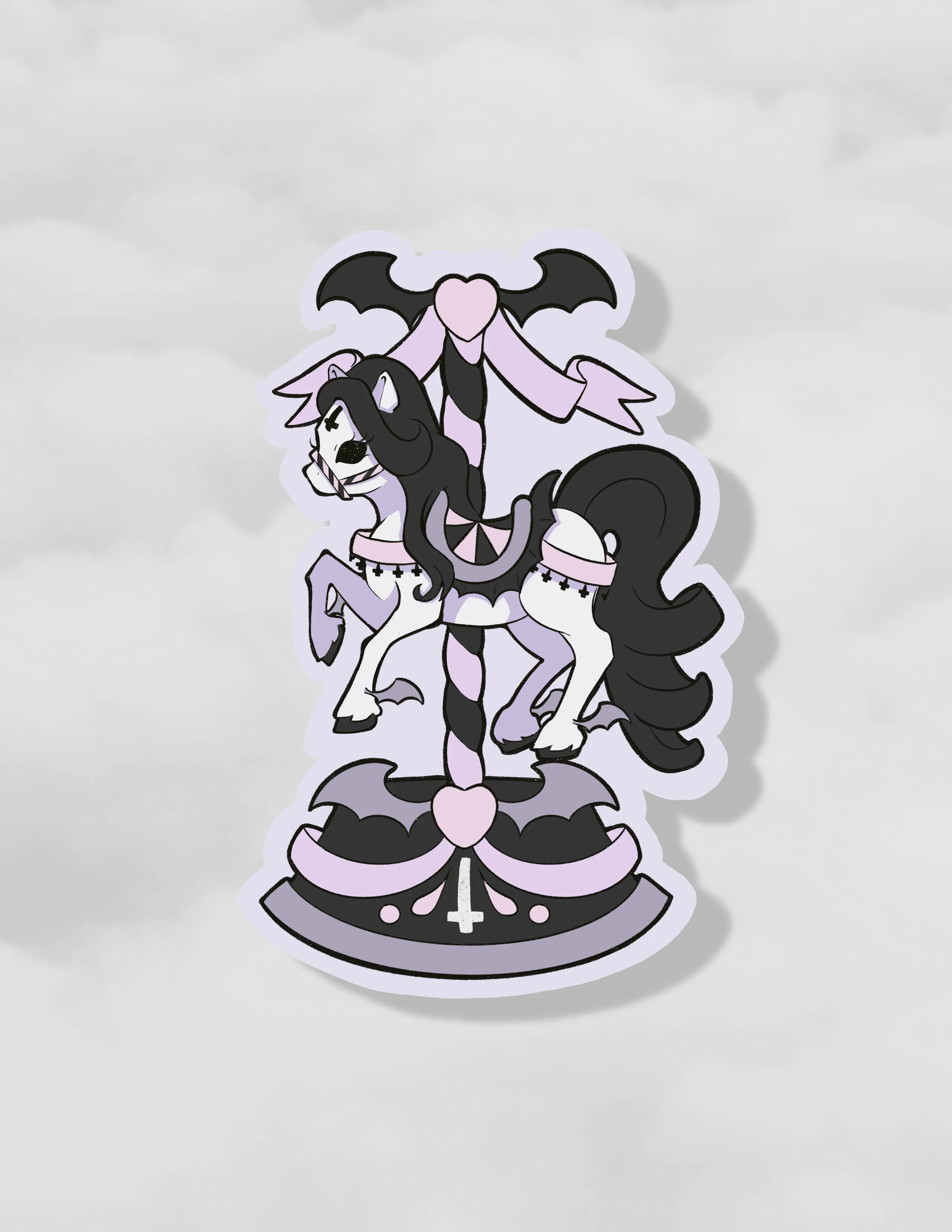 Goth Carousel  holographic vinyl sticker set of 3