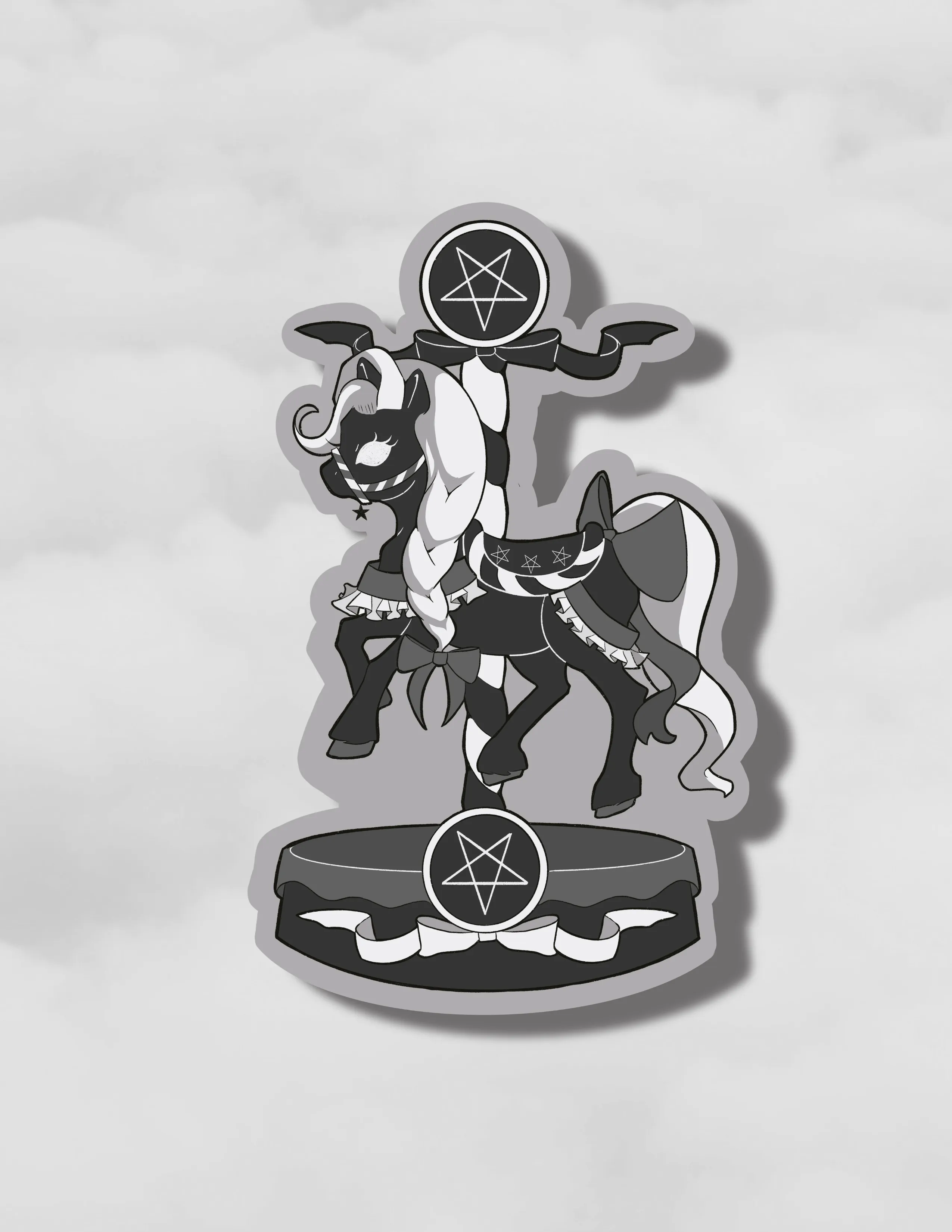 Goth Carousel  holographic vinyl sticker set of 3