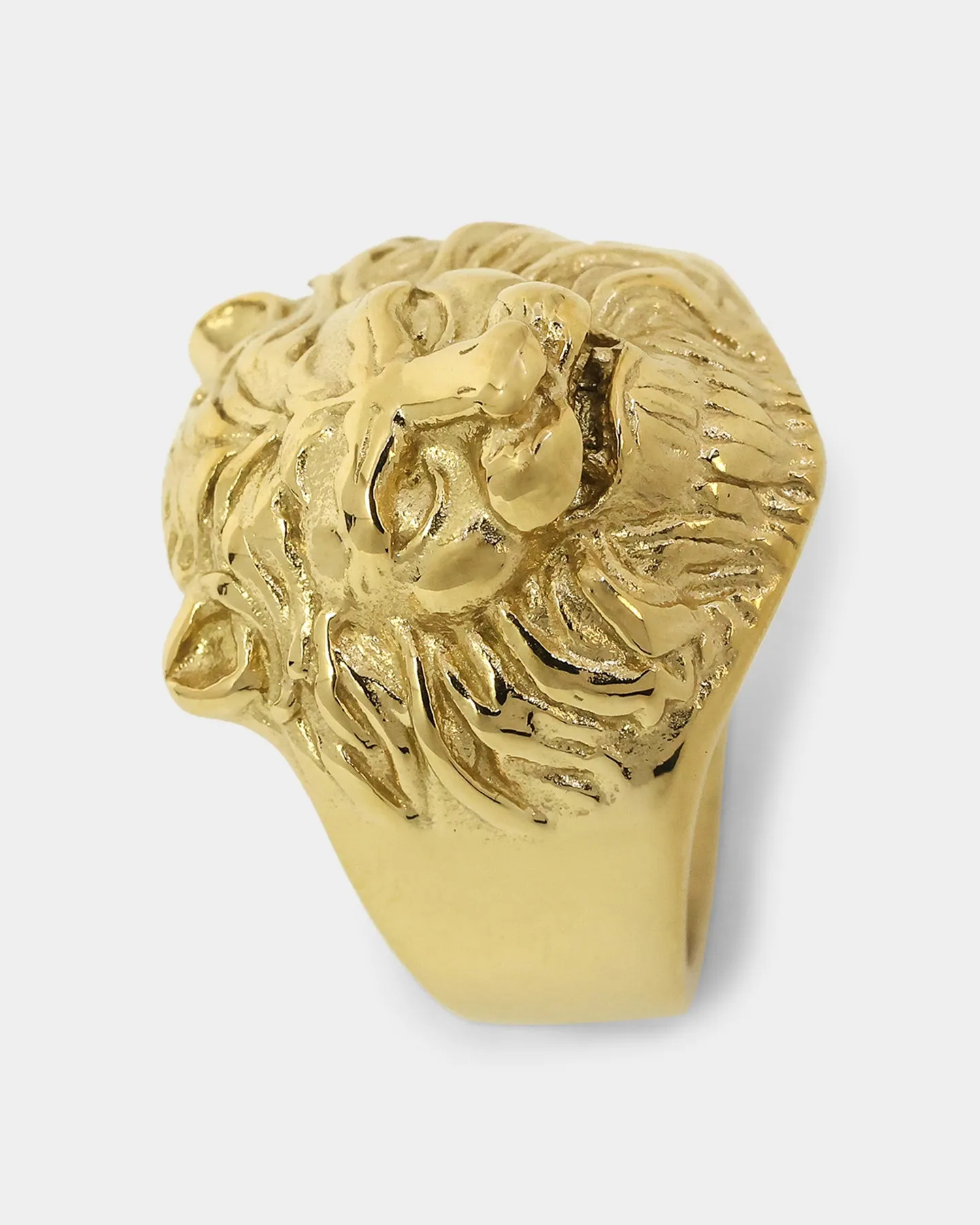 Guess Mainline Lion Head Ring Gold