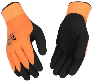 Hydroflector 1784P-M Coated Gloves, M, Knit Wrist Cuff, Latex Coating, Acrylic Glove, Black/Orange :PR: QUANTITY: 1