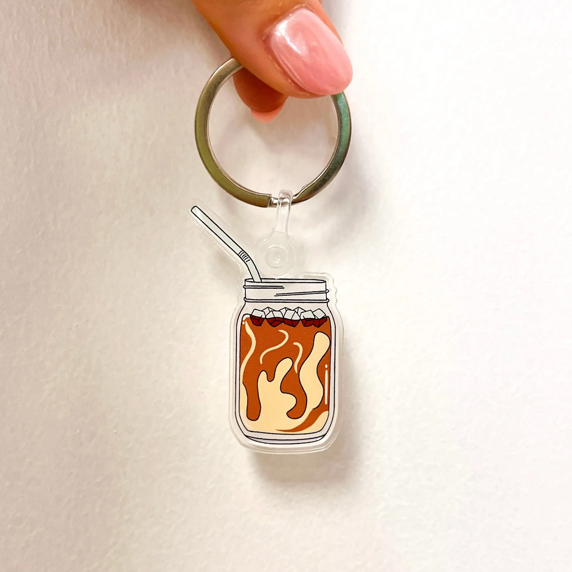 Iced coffee keychain